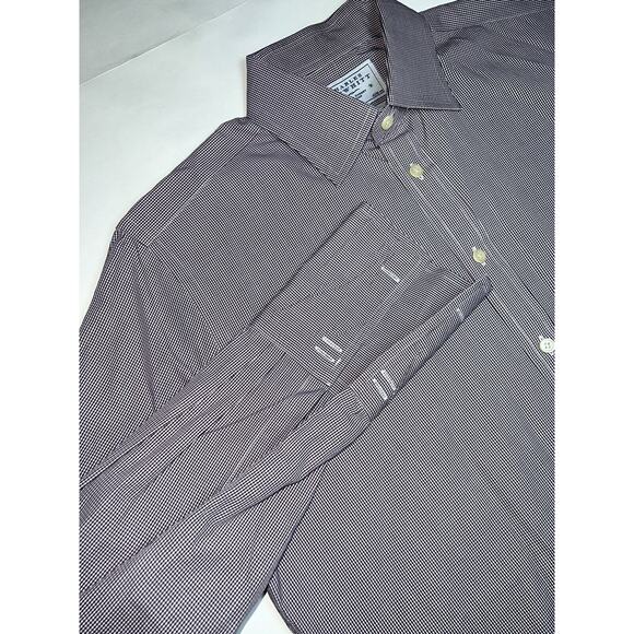 Charles Tyrwhitt Shirt Size 16.5/34 Burgundy Check Jermyn Street London Slim - Picture 1 of 16